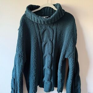 Seven7 Teal Cowl Neck Sweater